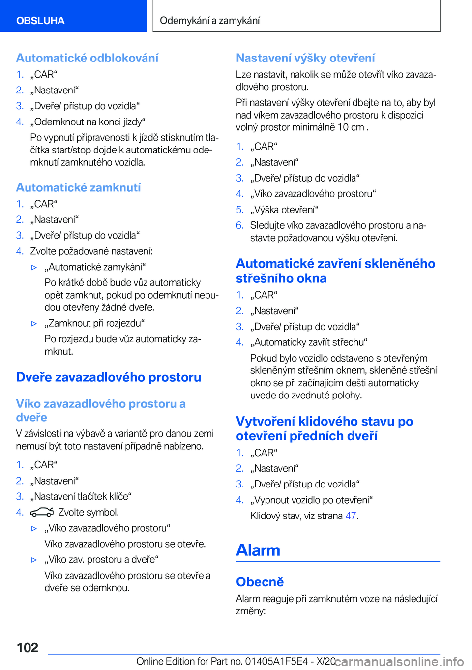 BMW X4 M 2021  Návod na použití (in Czech) �A�u�t�o�m�a�t�i�c�k�