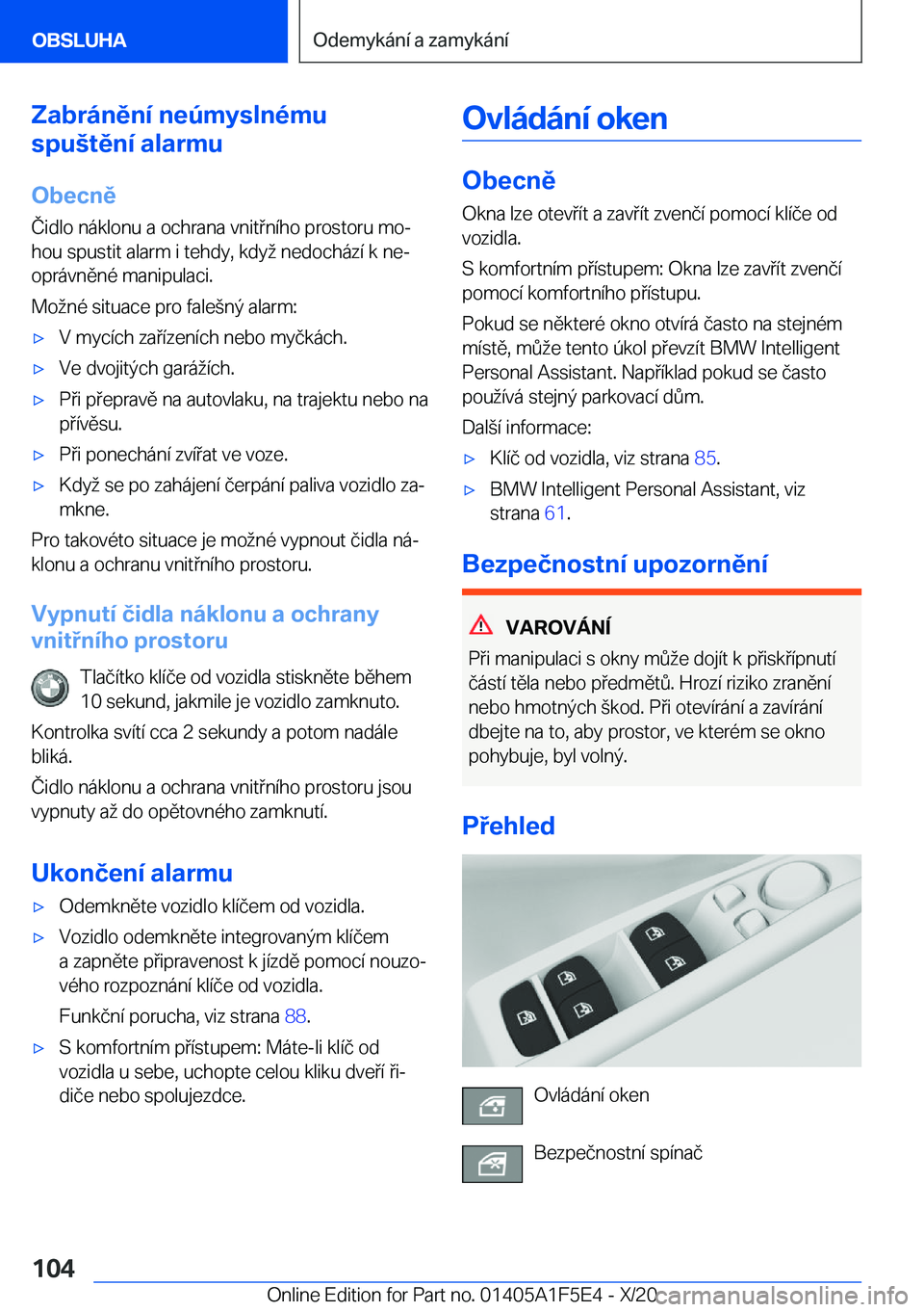 BMW X4 M 2021  Návod na použití (in Czech) �Z�a�b�r�