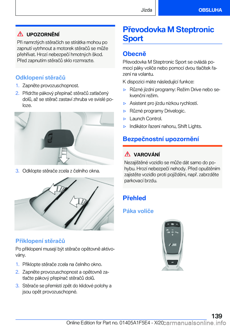 BMW X4 M 2021  Návod na použití (in Czech) �U�P�O�Z�O�R�N�Ě�N�