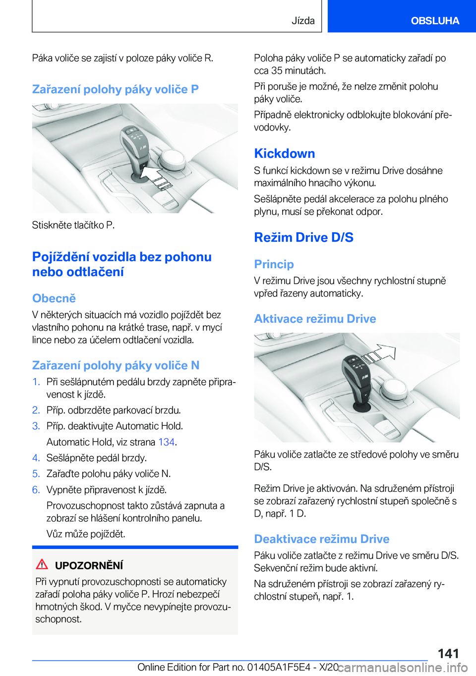 BMW X4 M 2021  Návod na použití (in Czech) �P�