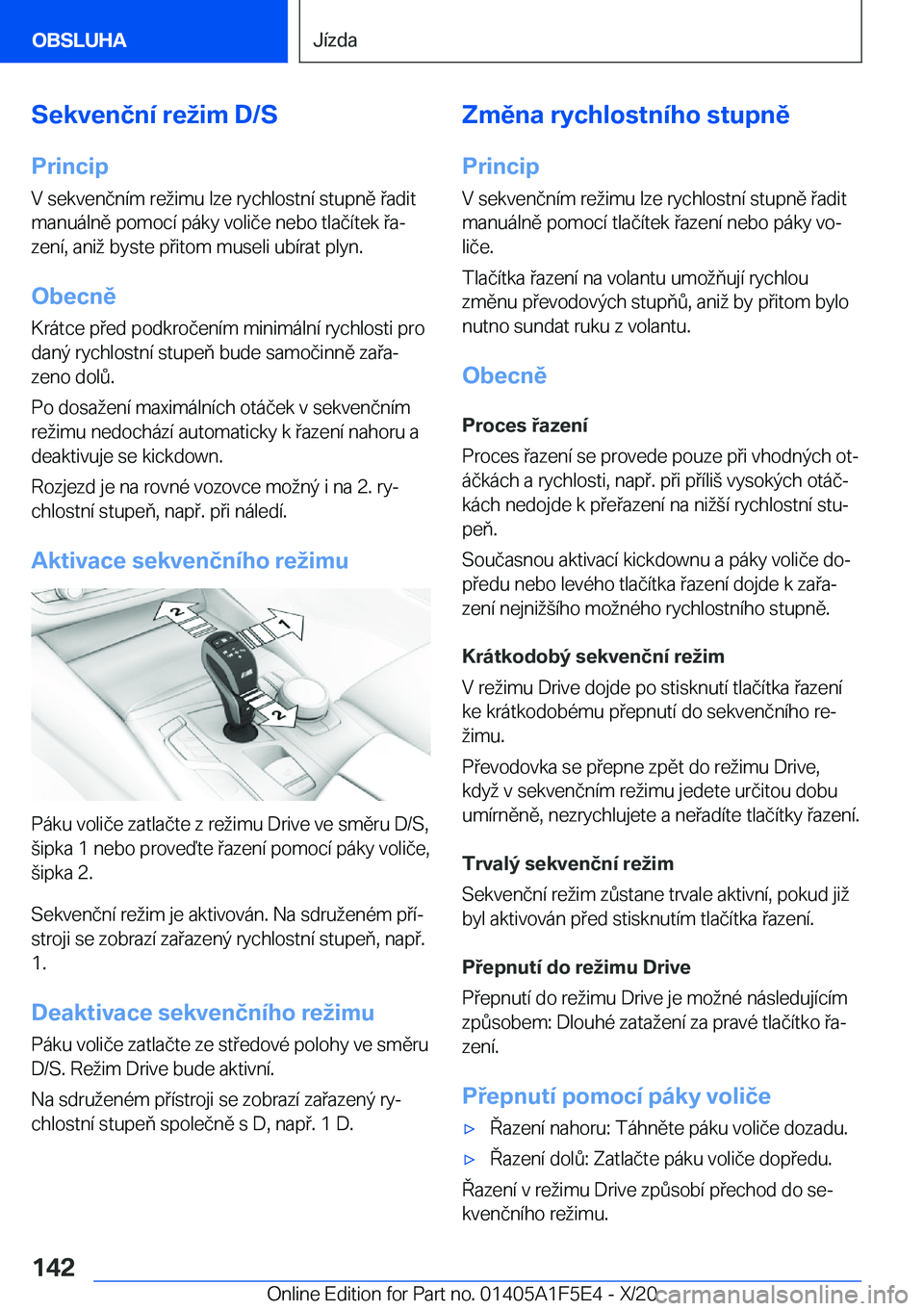 BMW X4 M 2021  Návod na použití (in Czech) �S�e�k�v�e�n�č�n�