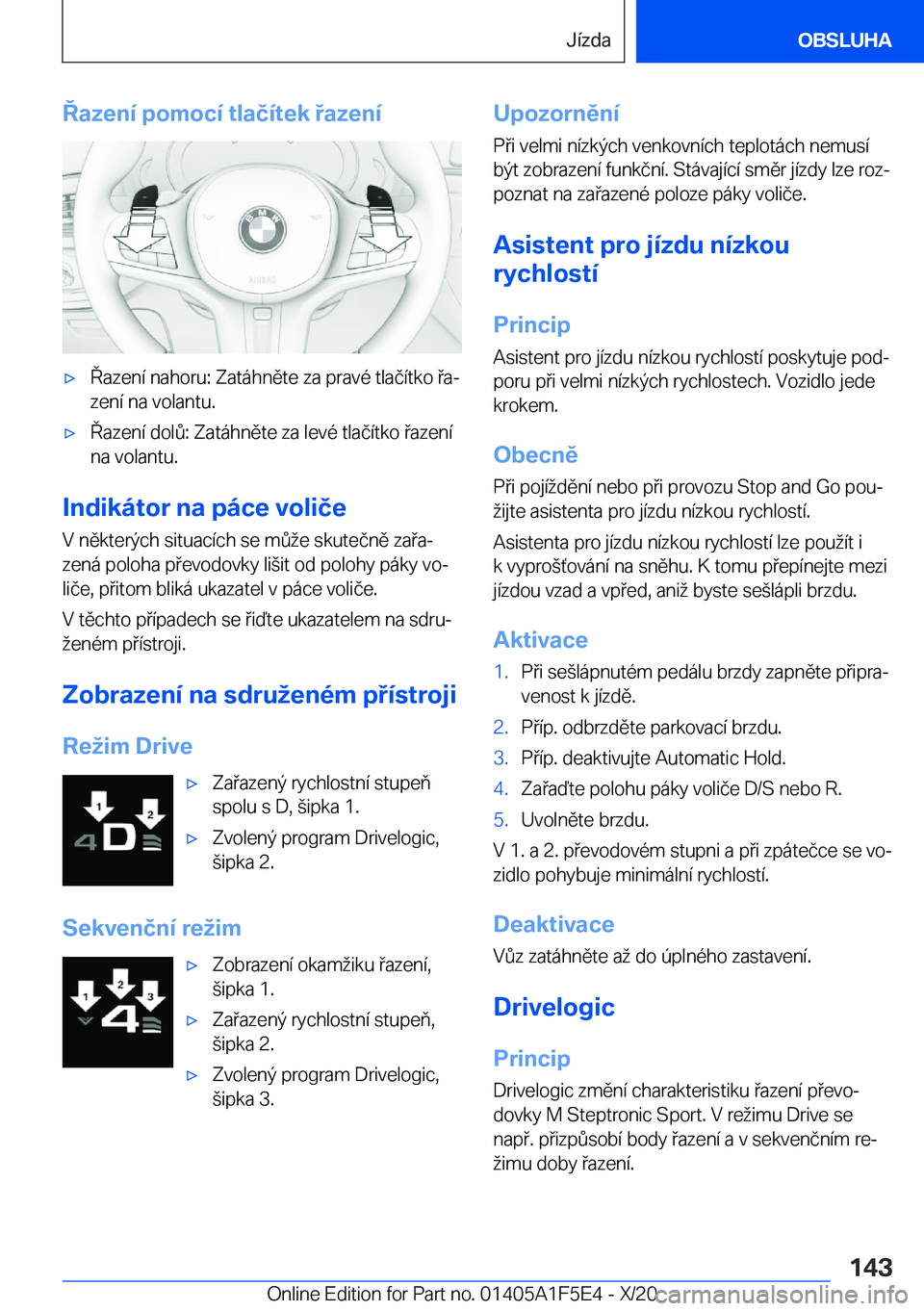 BMW X4 M 2021  Návod na použití (in Czech) �a�z�e�n�