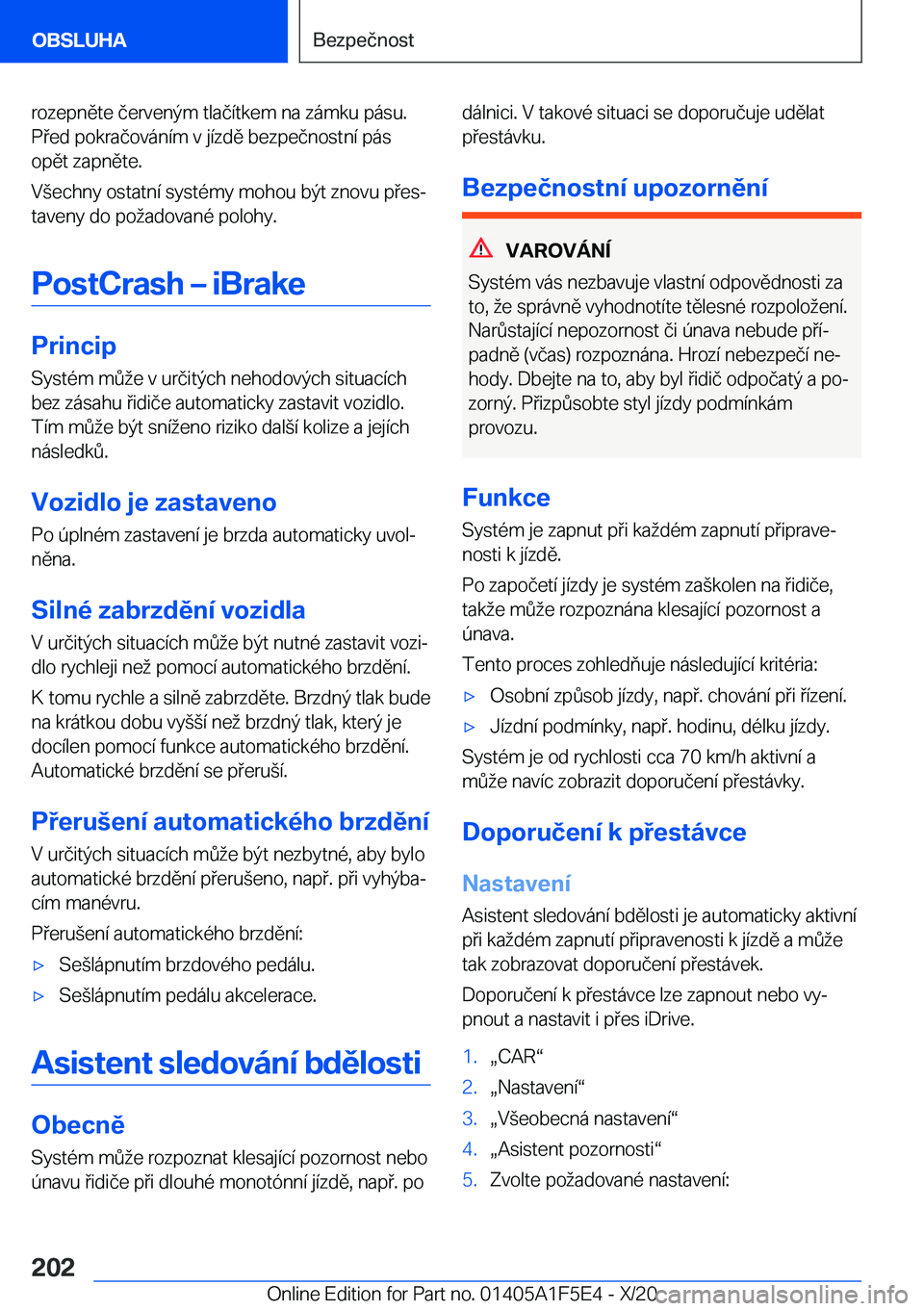 BMW X4 M 2021  Návod na použití (in Czech) �r�o�z�e�p�n�