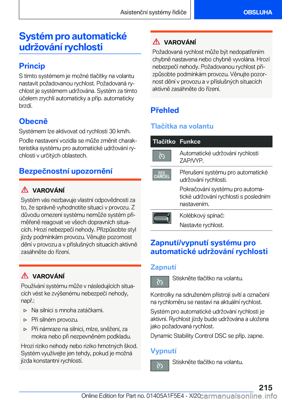 BMW X4 M 2021  Návod na použití (in Czech) �S�y�s�t�