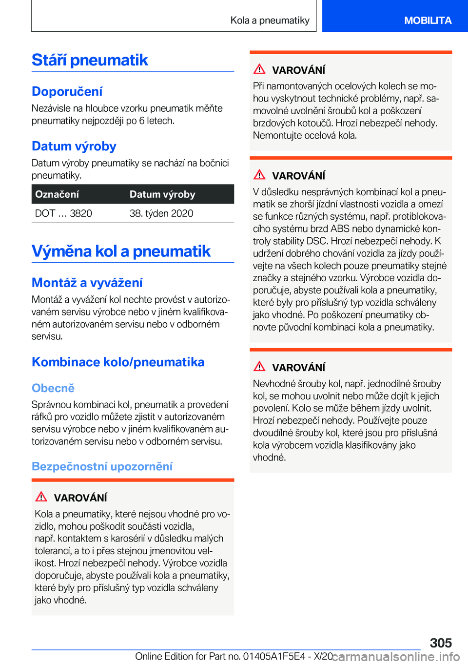 BMW X4 M 2021  Návod na použití (in Czech) �S�t�