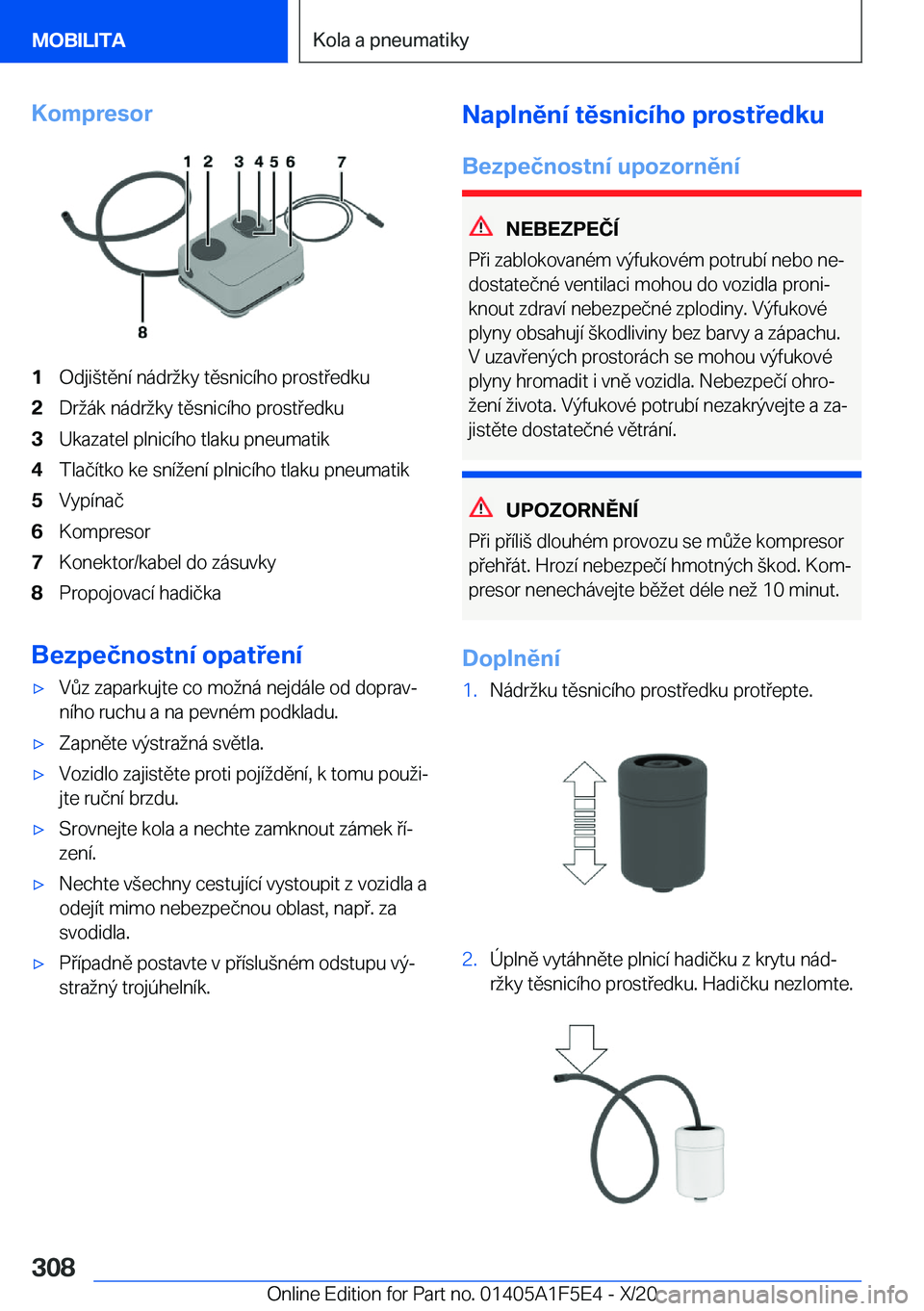 BMW X4 M 2021  Návod na použití (in Czech) �K�o�m�p�r�e�s�o�r�1�O�d�j�i(�t�