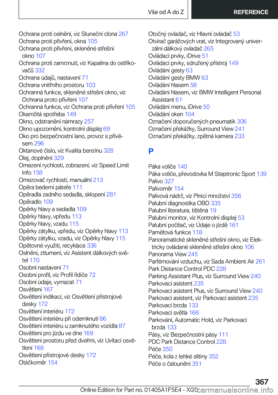 BMW X4 M 2021  Návod na použití (in Czech) �O�c�h�r�a�n�a��p�r�o�t�i��o�s�l�n�