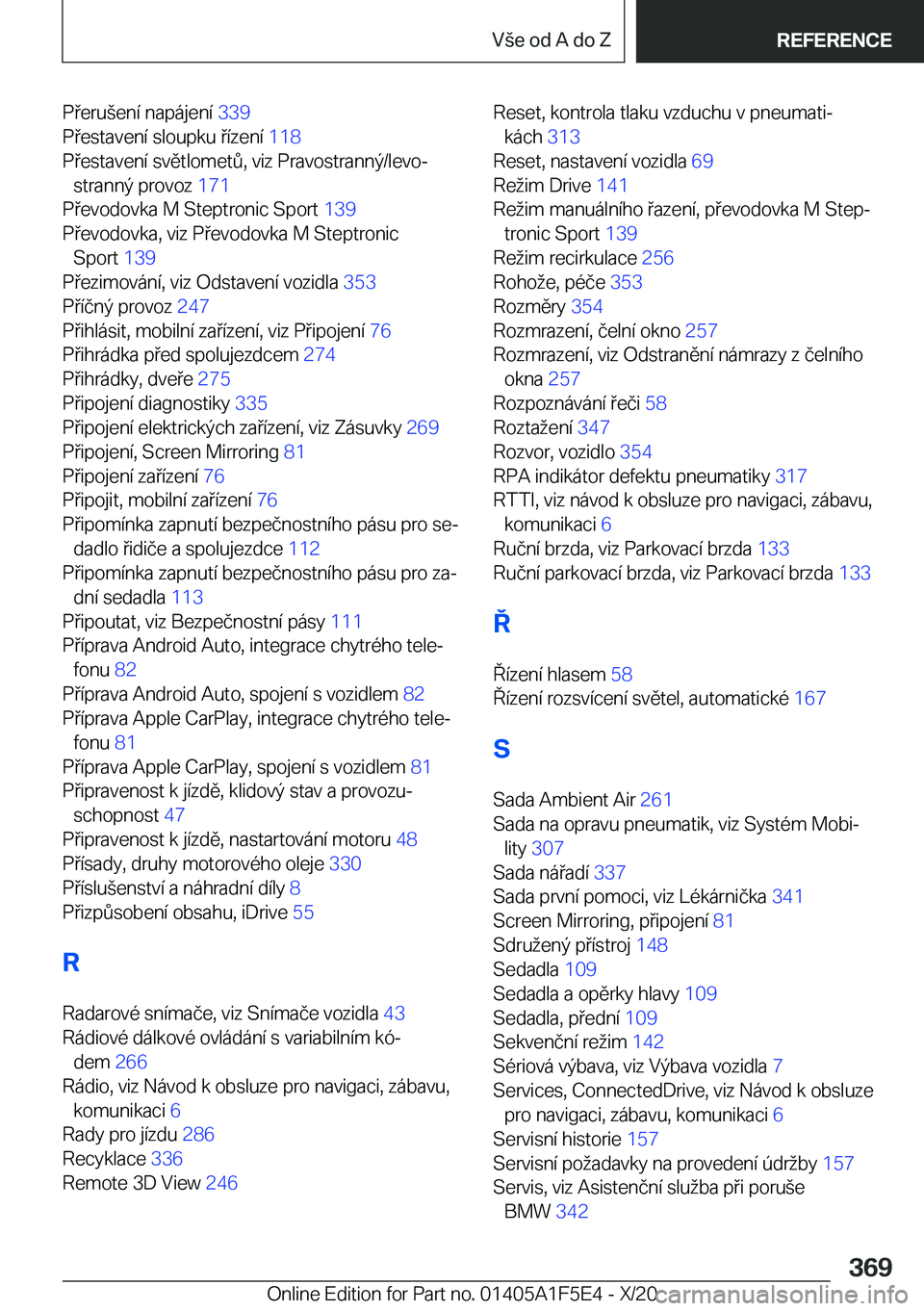 BMW X4 M 2021  Návod na použití (in Czech) �P�e�r�u(�e�n�