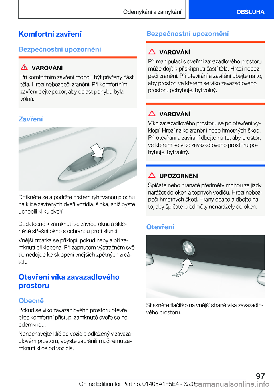 BMW X4 M 2021  Návod na použití (in Czech) �K�o�m�f�o�r�t�n�