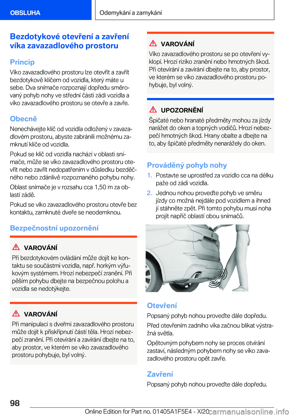 BMW X4 M 2021  Návod na použití (in Czech) �B�e�z�d�o�t�y�k�o�v�