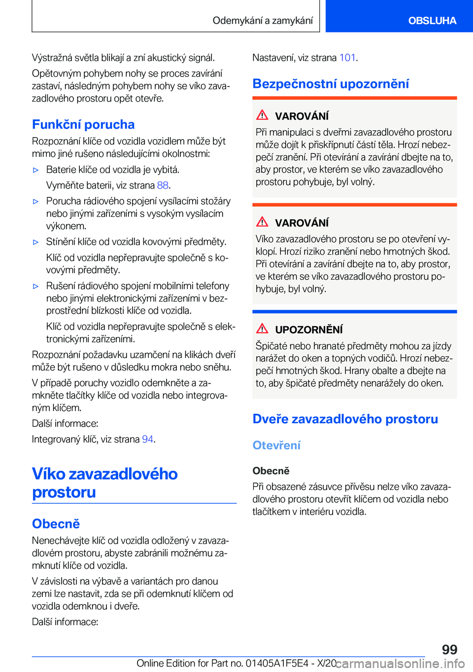 BMW X4 M 2021  Návod na použití (in Czech) �V�ý�s�t�r�a�n�