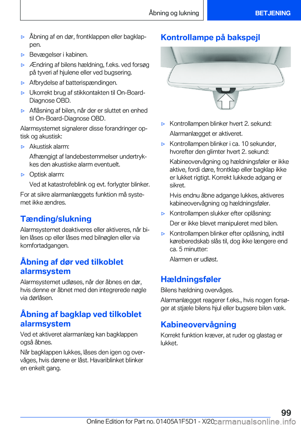 BMW X4 M 2021  InstruktionsbØger (in Danish) 'x�Å�b�n�i�n�g��a�f��e�n��d�