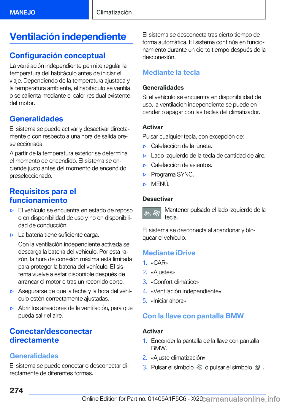 BMW X4 M 2021  Manuales de Empleo (in Spanish) �V�e�n�t�i�l�a�c�i�