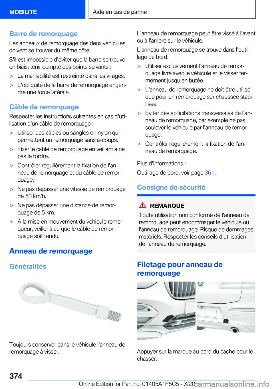 BMW X4 M 2021  Notices Demploi (in French) �B�a�r�r�e��d�e��r�e�m�o�r�q�u�a�g�e
�L�e�s��a�n�n�e�a�u�x��d�e��r�e�m�o�r�q�u�a�g�e��d�e�s��d�e�u�x��v�é�h�i�c�u�l�e�s
�d�o�i�v�e�n�t��s�e��t�r�o�u�v�e�r��d�u��m�ê�m�e��c�