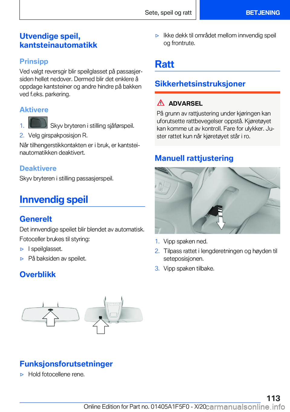 BMW X4 M 2021  InstruksjonsbØker (in Norwegian) �U�t�v�e�n�d�i�g�e��s�p�e�i�l�,
�k�a�n�t�s�t�e�i�n�a�u�t�o�m�a�t�i�k�k
�P�r�i�n�s�i�p�p
�V�e�d��v�a�l�g�t��r�e�v�e�r�s�g�i�r��b�l�i�r��s�p�e�i�l�g�l�a�s�s�e�t��p�å��p�a�s�s�a�s�j�e�rj
�s�i�d�