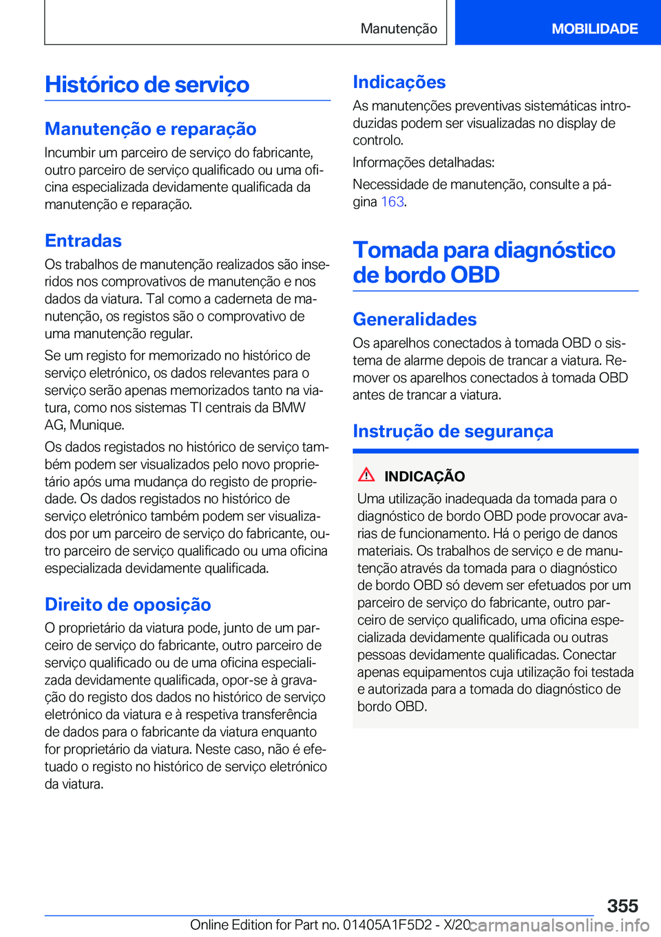BMW X4 M 2021  Manual do condutor (in Portuguese) �H�i�s�t�