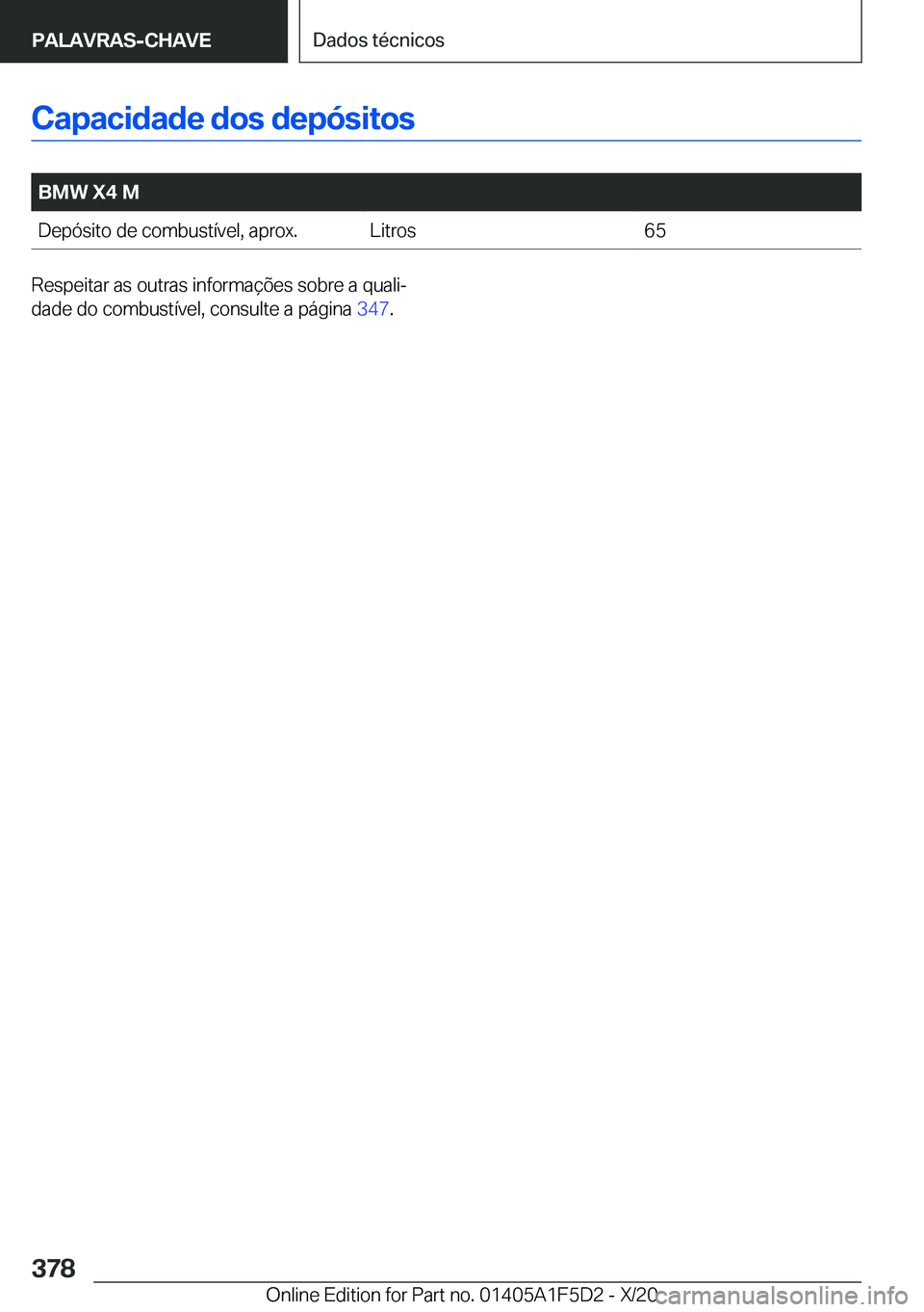 BMW X4 M 2021  Manual do condutor (in Portuguese) �C�a�p�a�c�i�d�a�d�e��d�o�s��d�e�p�