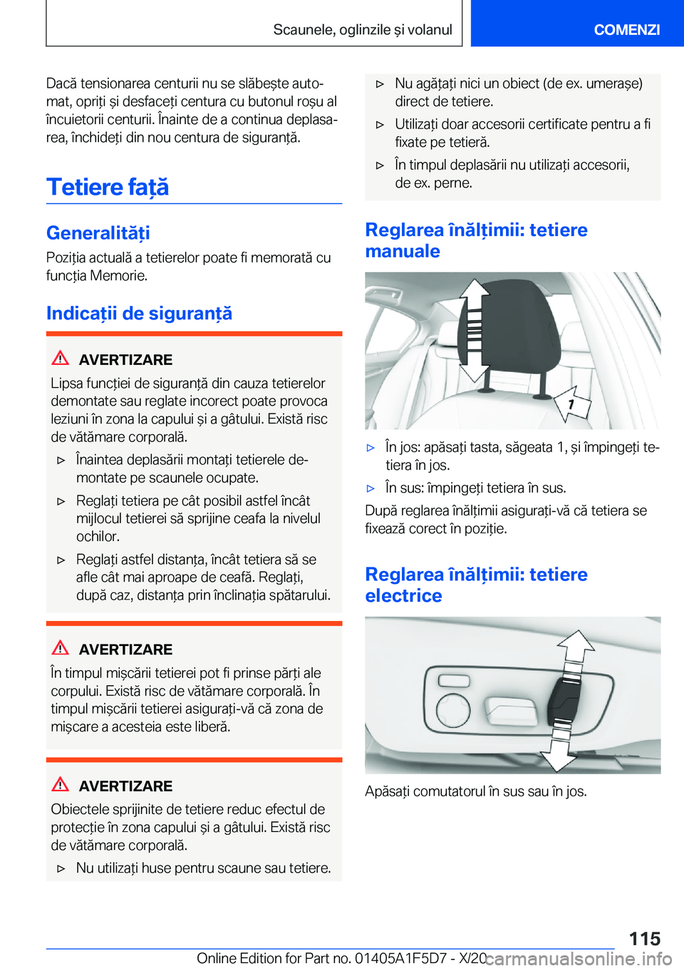 BMW X4 M 2021  Ghiduri De Utilizare (in Romanian) �D�a�c�ă��t�e�n�s�i�o�n�a�r�e�a��c�e�n�t�u�r�i�i��n�u��s�e��s�l�ă�b�e&�t�e��a�u�t�oj�m�a�t�,��o�p�r�i*�i�&�i��d�e�s�f�a�c�e*�i��c�e�n�t�u�r�a��c�u��b�u�t�o�n�u�l��r�o&�u��a�l
�