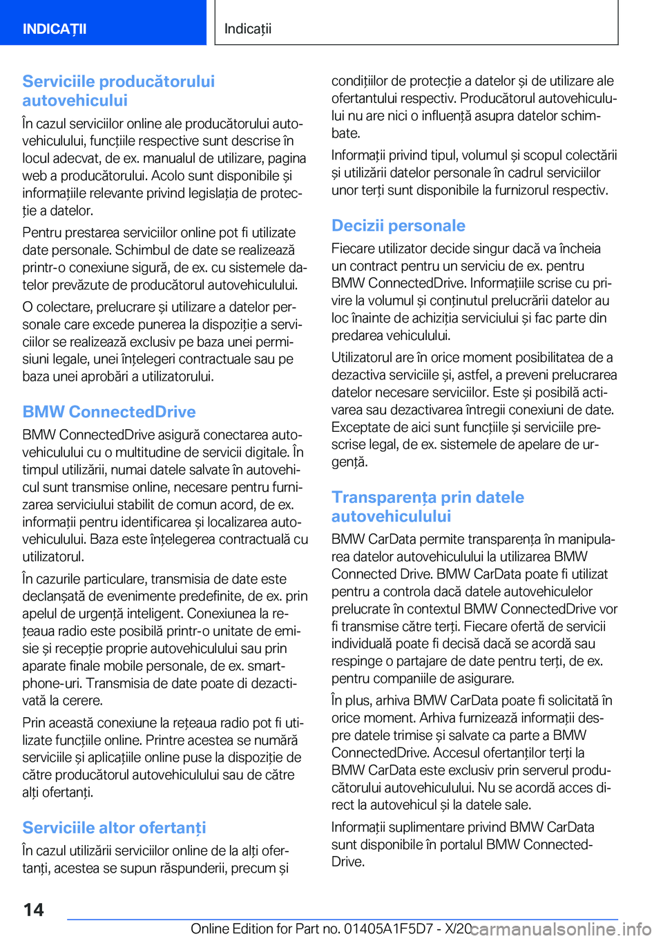 BMW X4 M 2021  Ghiduri De Utilizare (in Romanian) �S�e�r�v�i�c�i�i�l�e��p�r�o�d�u�c�