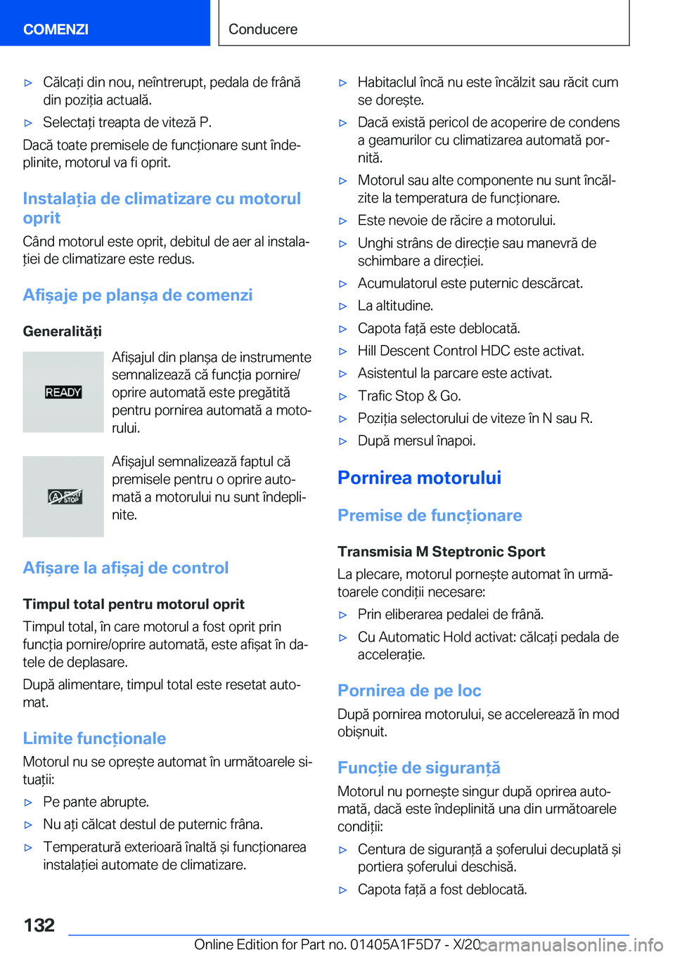 BMW X4 M 2021  Ghiduri De Utilizare (in Romanian) 'x�C�ă�l�c�a*�i��d�i�n��n�o�u�,��n�e�