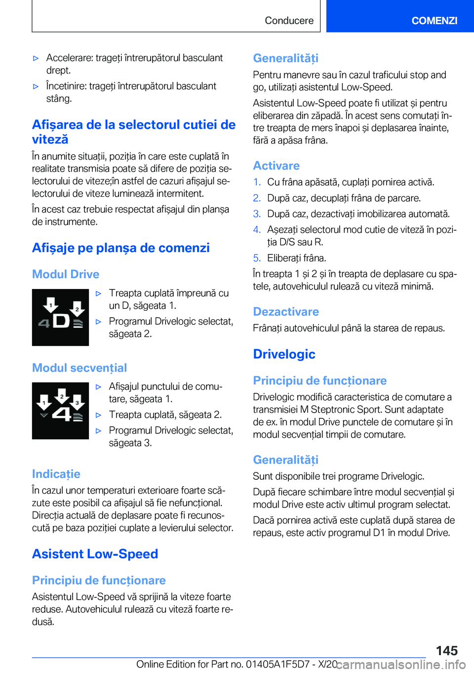 BMW X4 M 2021  Ghiduri De Utilizare (in Romanian) 'x�A�c�c�e�l�e�r�a�r�e�:��t�r�a�g�e*�i��