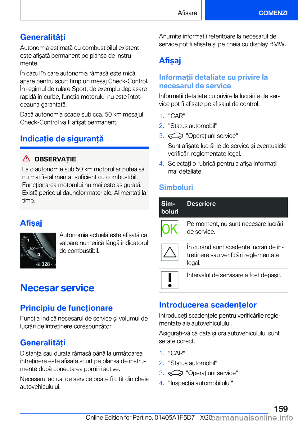 BMW X4 M 2021  Ghiduri De Utilizare (in Romanian) �G�e�n�e�r�a�l�i�t�