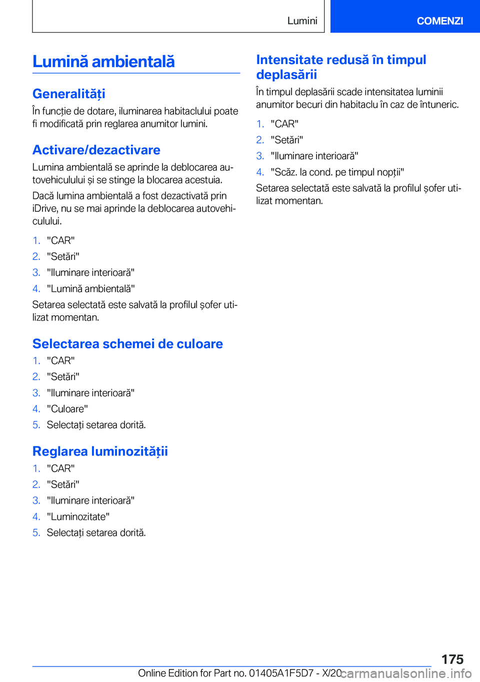 BMW X4 M 2021  Ghiduri De Utilizare (in Romanian) �L�u�m�i�n�