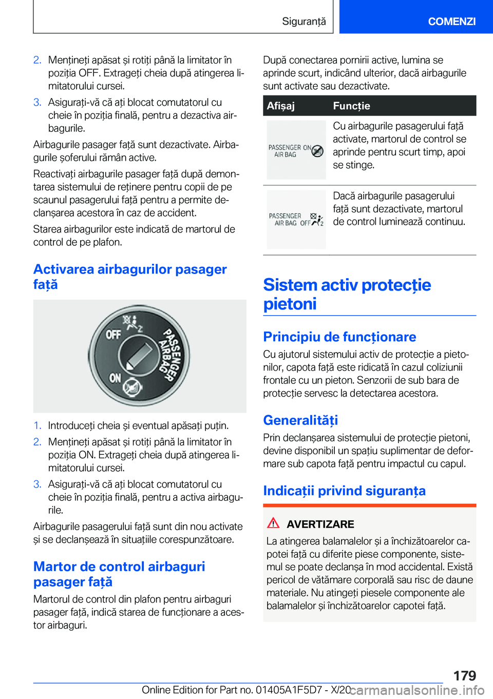 BMW X4 M 2021  Ghiduri De Utilizare (in Romanian) �2�.�M�e�n*�i�n�e*�i��a�p�ă�s�a�t�&�i��r�o�t�i*�i��p�