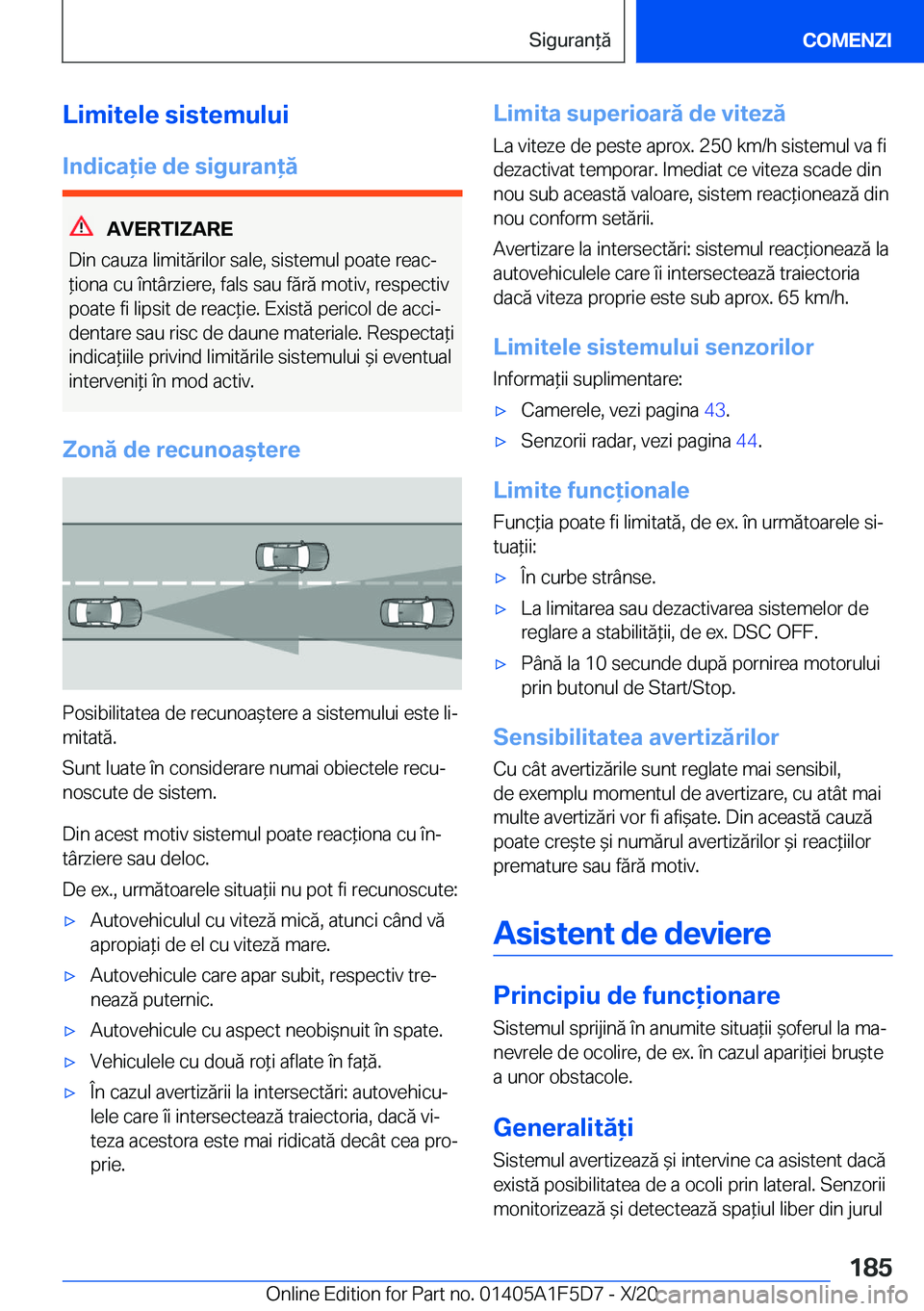BMW X4 M 2021  Ghiduri De Utilizare (in Romanian) �L�i�m�i�t�e�l�e��s�i�s�t�e�m�u�l�u�i�I�n�d�i�c�a�i�e��d�e��s�i�g�u�r�a�n�