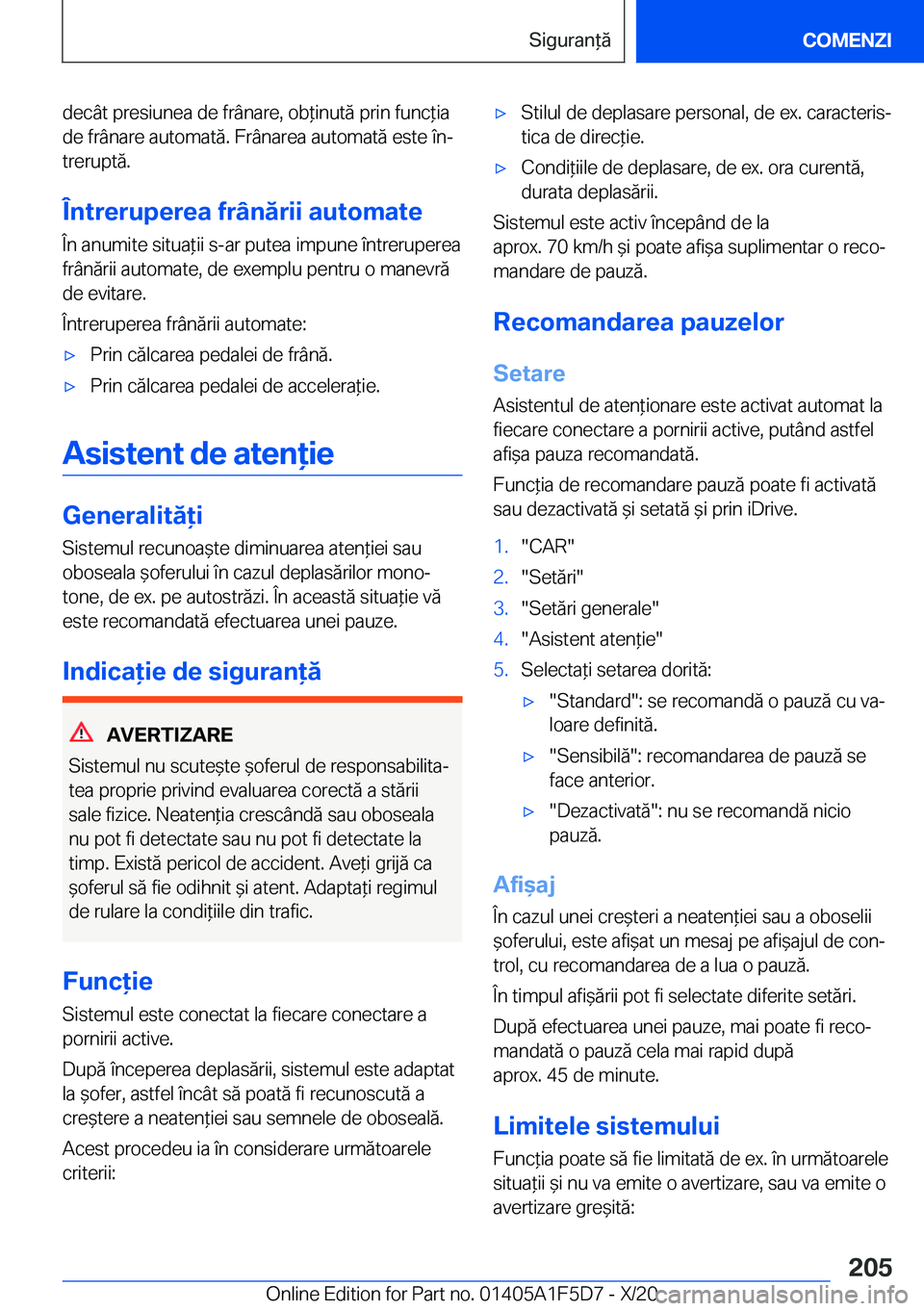 BMW X4 M 2021  Ghiduri De Utilizare (in Romanian) �d�e�c�