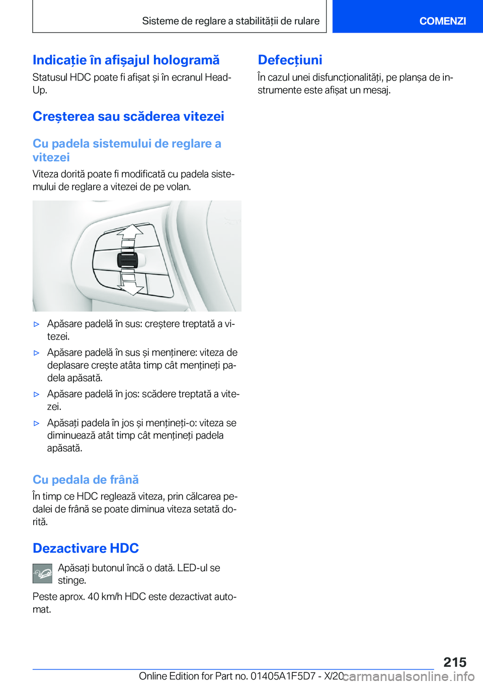 BMW X4 M 2021  Ghiduri De Utilizare (in Romanian) �I�n�d�i�c�a�i�e��