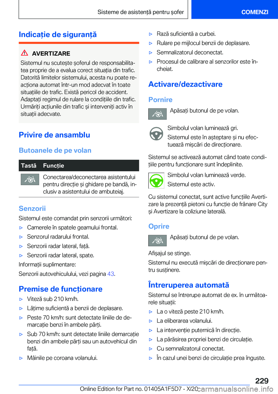BMW X4 M 2021  Ghiduri De Utilizare (in Romanian) �I�n�d�i�c�a�i�e��d�e��s�i�g�u�r�a�n�