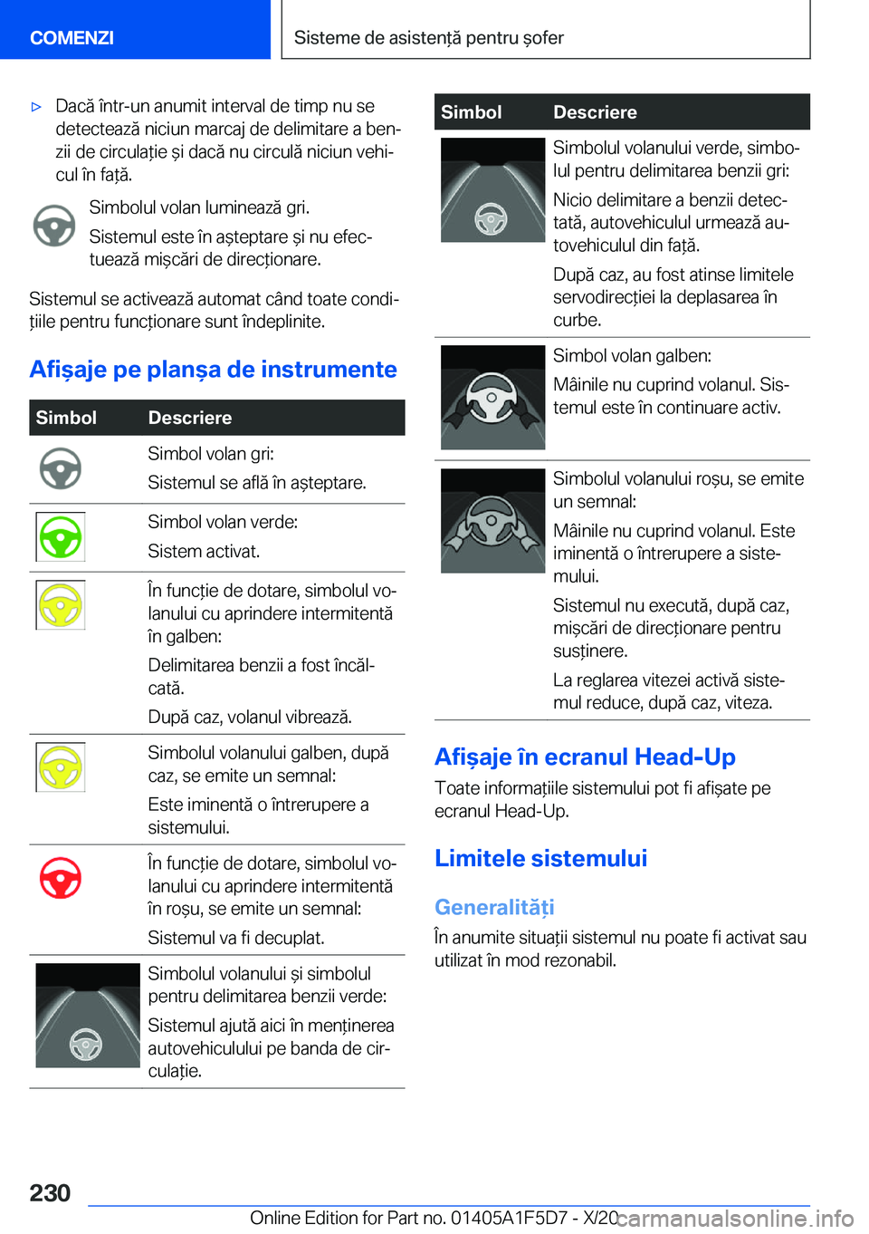 BMW X4 M 2021  Ghiduri De Utilizare (in Romanian) 'x�D�a�c�ă��