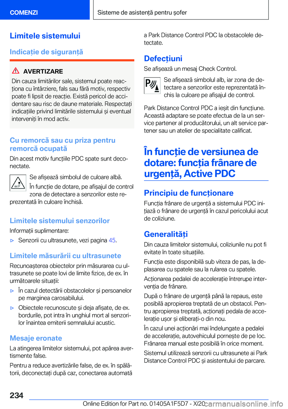 BMW X4 M 2021  Ghiduri De Utilizare (in Romanian) �L�i�m�i�t�e�l�e��s�i�s�t�e�m�u�l�u�i�I�n�d�i�c�a�i�e��d�e��s�i�g�u�r�a�n�