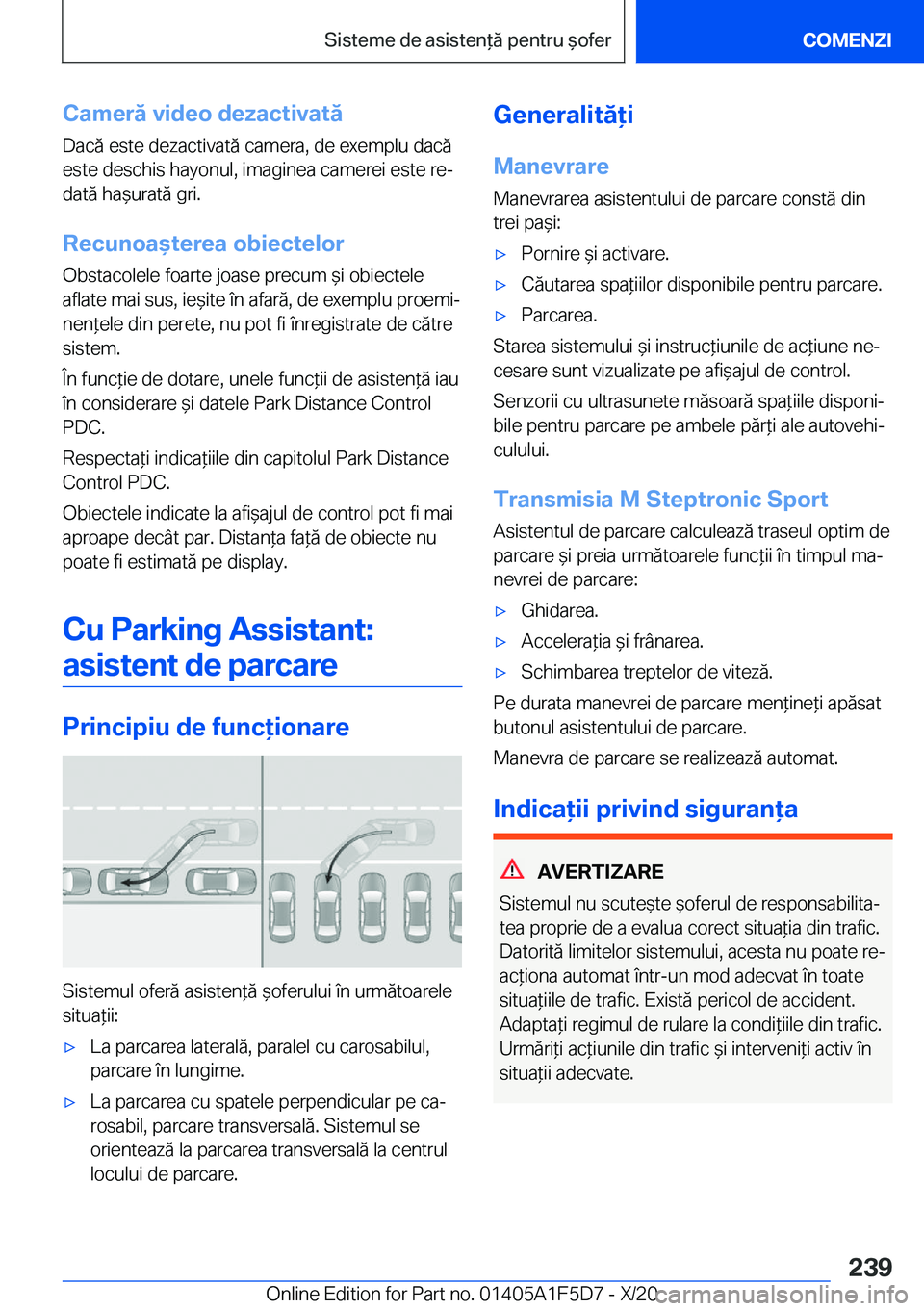 BMW X4 M 2021  Ghiduri De Utilizare (in Romanian) �C�a�m�e�r�