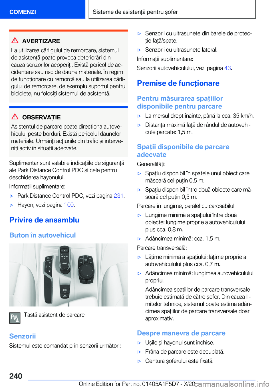 BMW X4 M 2021  Ghiduri De Utilizare (in Romanian) �A�V�E�R�T�I�Z�A�R�E
�L�a��u�t�i�l�i�z�a�r�e�a��c�