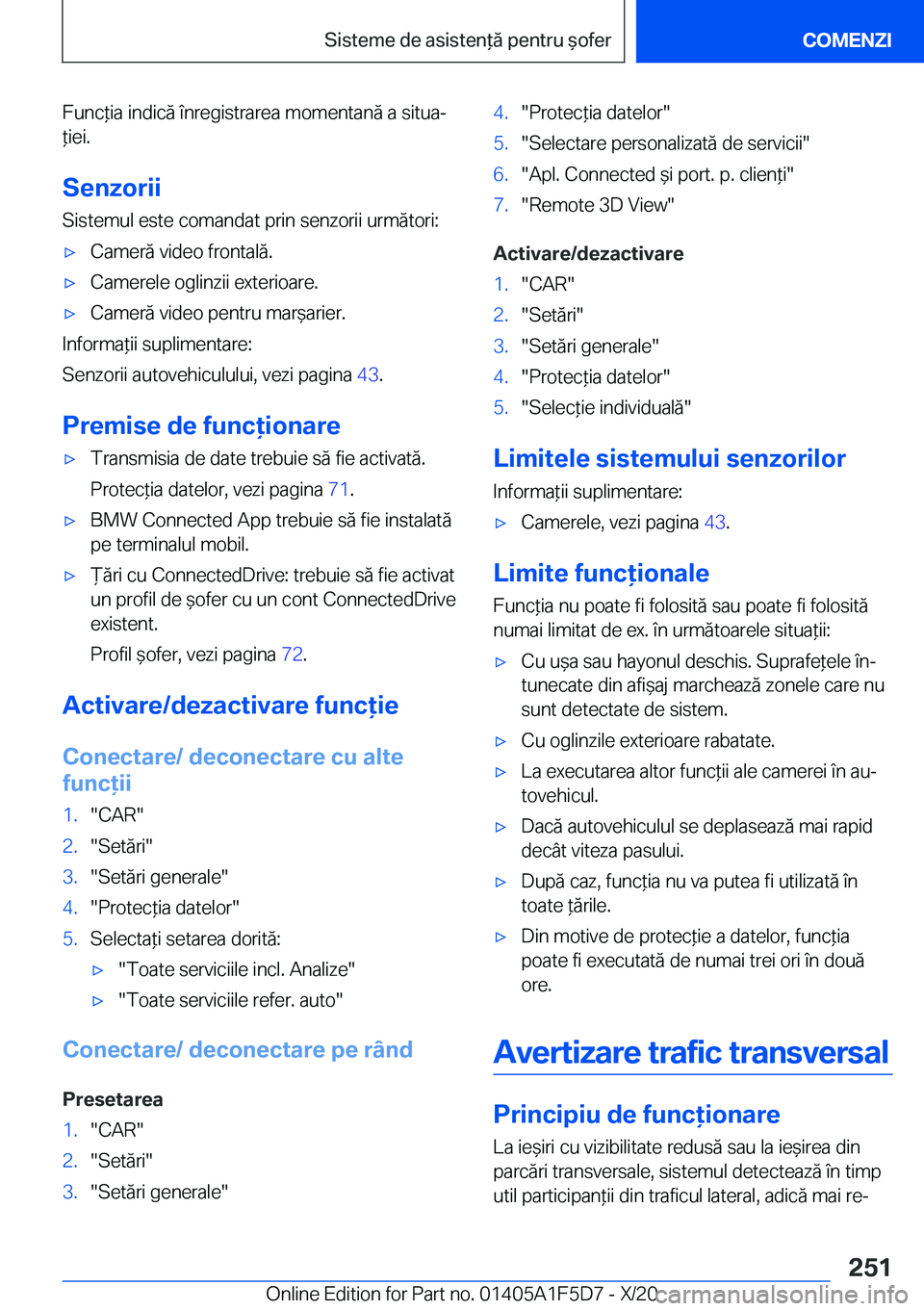 BMW X4 M 2021  Ghiduri De Utilizare (in Romanian) �F�u�n�c*�i�a��i�n�d�i�c�ă��