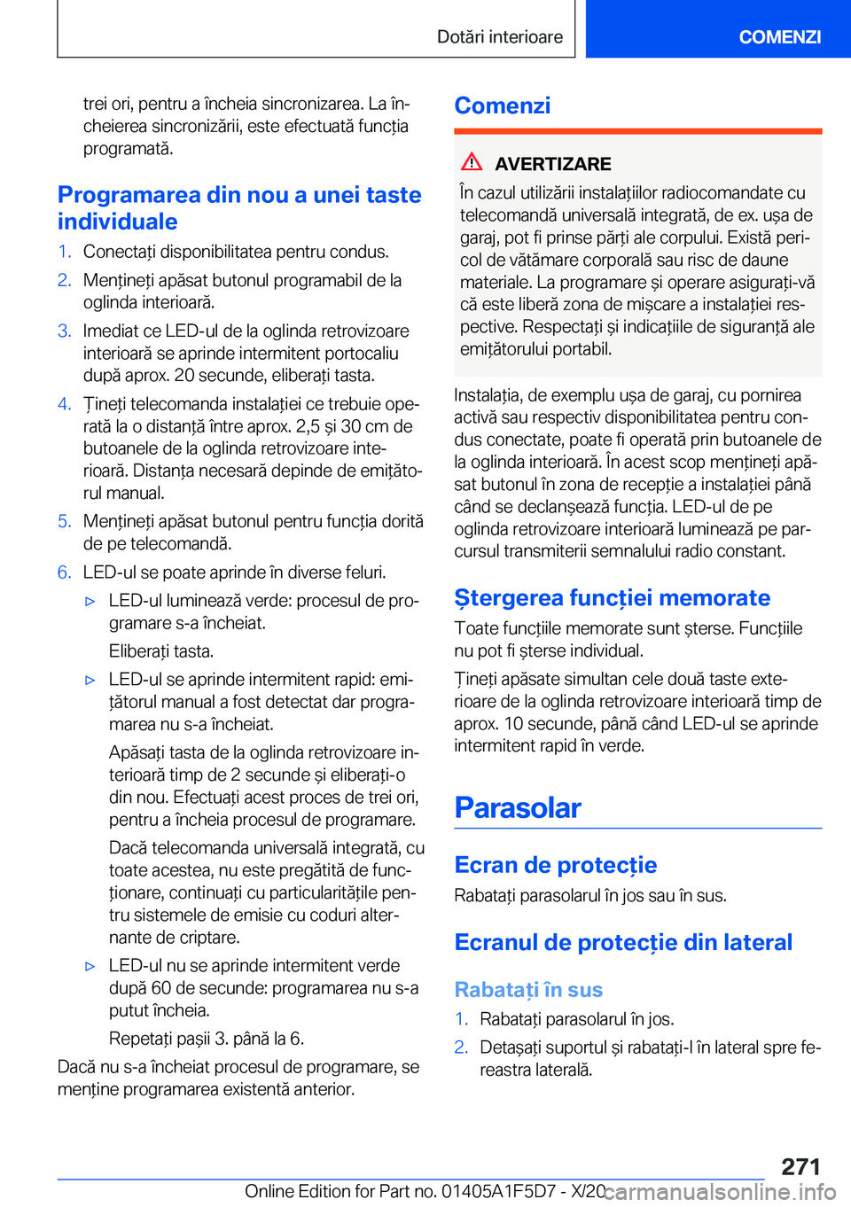 BMW X4 M 2021  Ghiduri De Utilizare (in Romanian) �t�r�e�i��o�r�i�,��p�e�n�t�r�u��a��