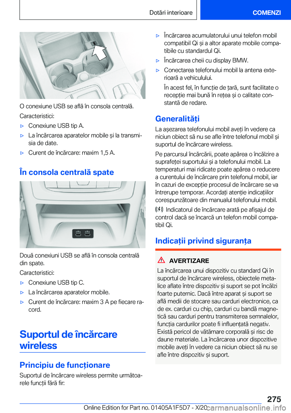 BMW X4 M 2021  Ghiduri De Utilizare (in Romanian) �O��c�o�n�e�x�i�u�n�e��U�S�B��s�e��a�f�l�ă��