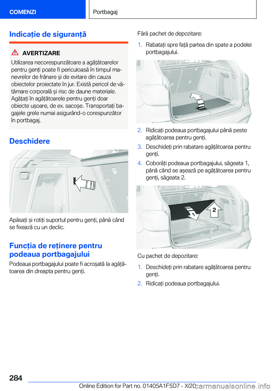 BMW X4 M 2021  Ghiduri De Utilizare (in Romanian) �I�n�d�i�c�a�i�e��d�e��s�i�g�u�r�a�n�