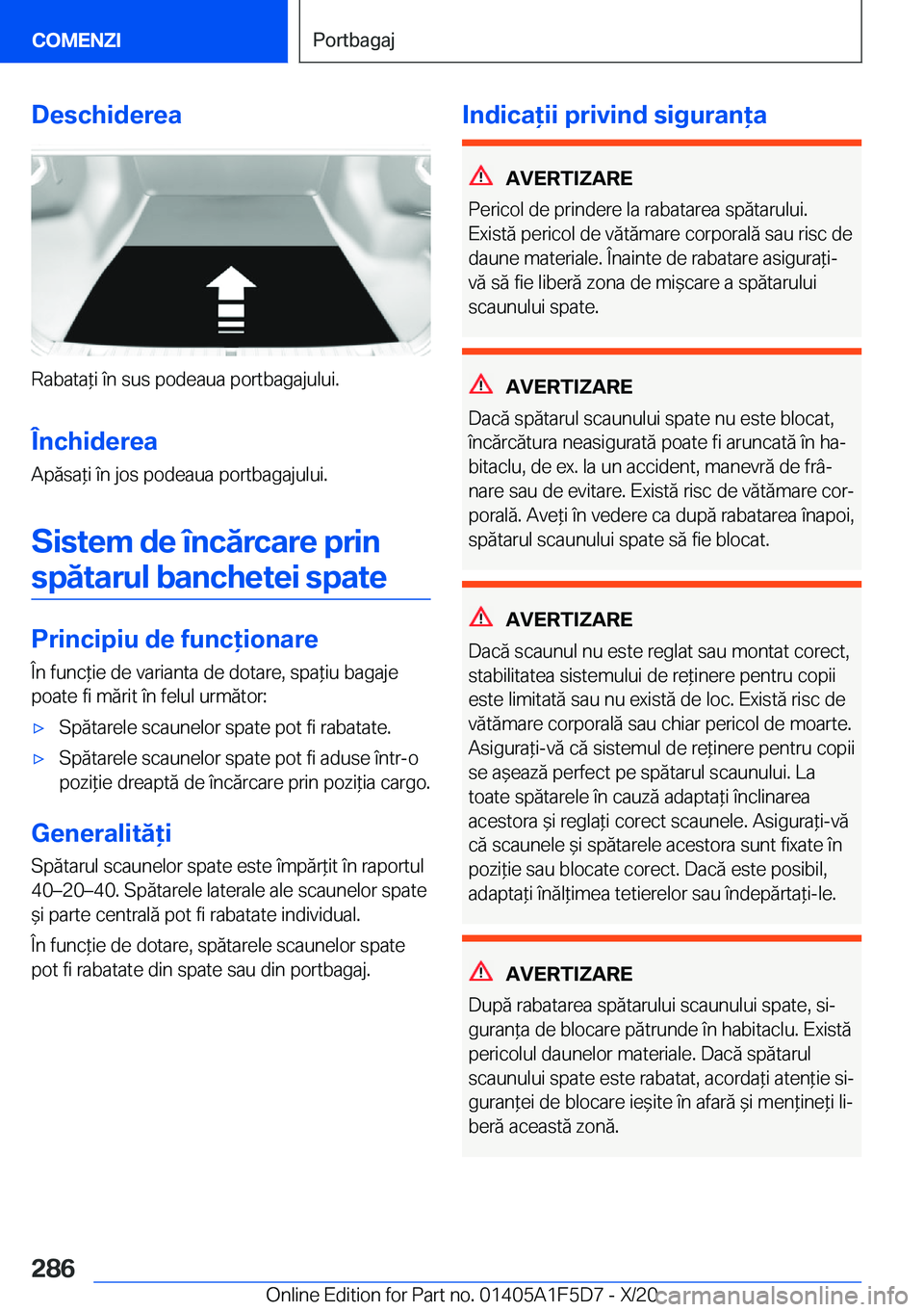 BMW X4 M 2021  Ghiduri De Utilizare (in Romanian) �D�e�s�c�h�i�d�e�r�e�a
�R�a�b�a�t�a*�i��