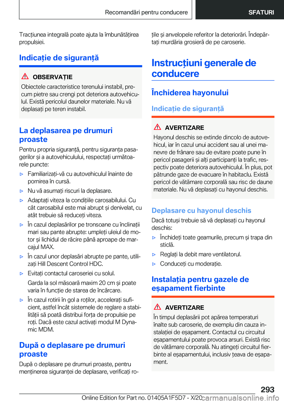 BMW X4 M 2021  Ghiduri De Utilizare (in Romanian) �T�r�a�c*�i�u�n�e�a��i�n�t�e�g�r�a�l�ă��p�o�a�t�e��a�j�u�t�a��l�a��