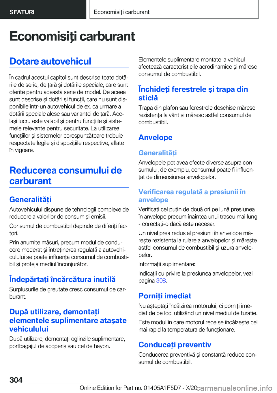 BMW X4 M 2021  Ghiduri De Utilizare (in Romanian) �E�c�o�n�o�m�i�s�i�i��c�a�r�b�u�r�a�n�t�D�o�t�a�r�e��a�u�t�o�v�e�h�i�c�u�l
�