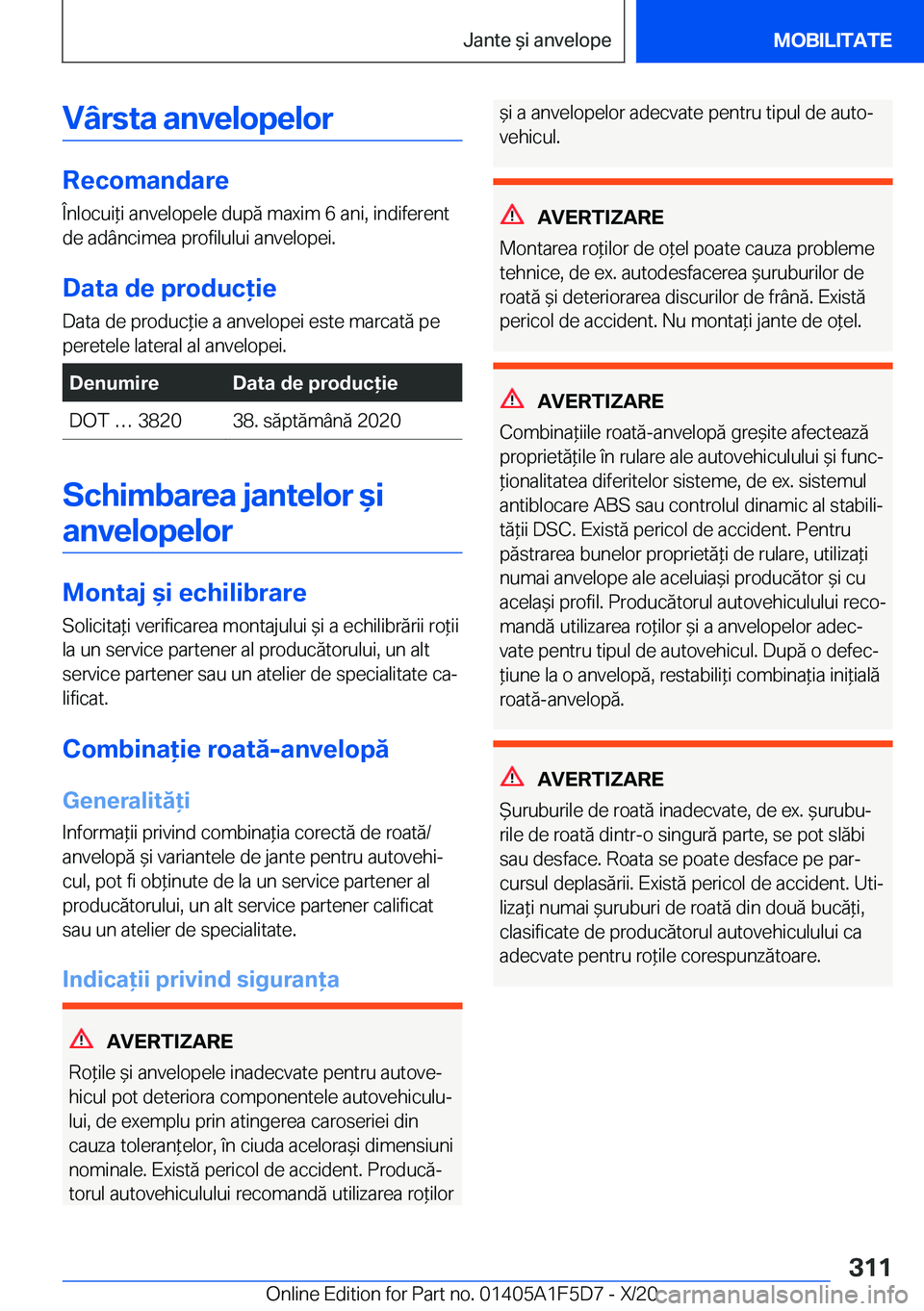 BMW X4 M 2021  Ghiduri De Utilizare (in Romanian) �V�