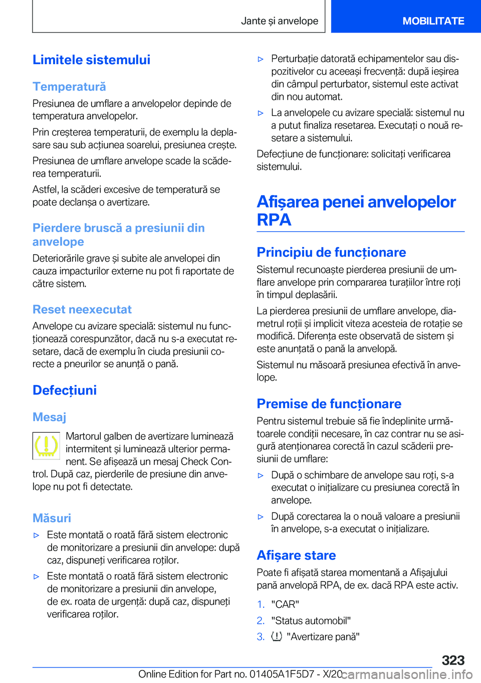 BMW X4 M 2021  Ghiduri De Utilizare (in Romanian) �L�i�m�i�t�e�l�e��s�i�s�t�e�m�u�l�u�i�T�e�m�p�e�r�a�t�u�r�