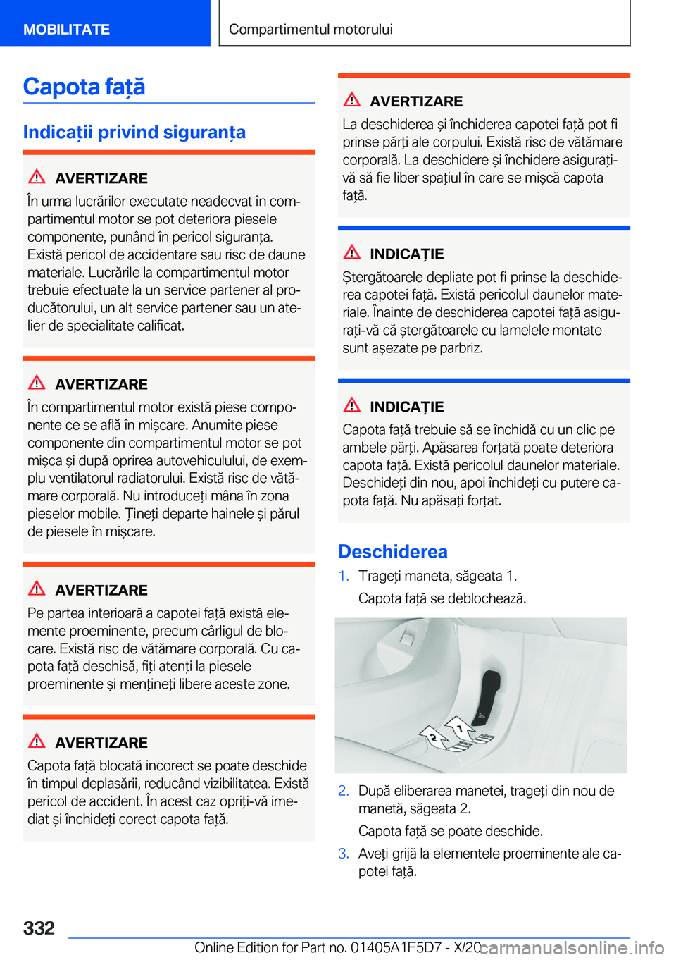 BMW X4 M 2021  Ghiduri De Utilizare (in Romanian) �C�a�p�o�t�a��f�a�