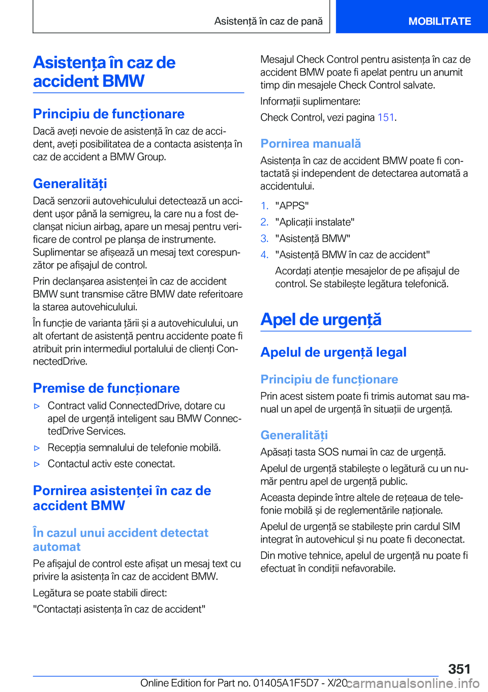 BMW X4 M 2021  Ghiduri De Utilizare (in Romanian) �A�s�i�s�t�e�n�a��