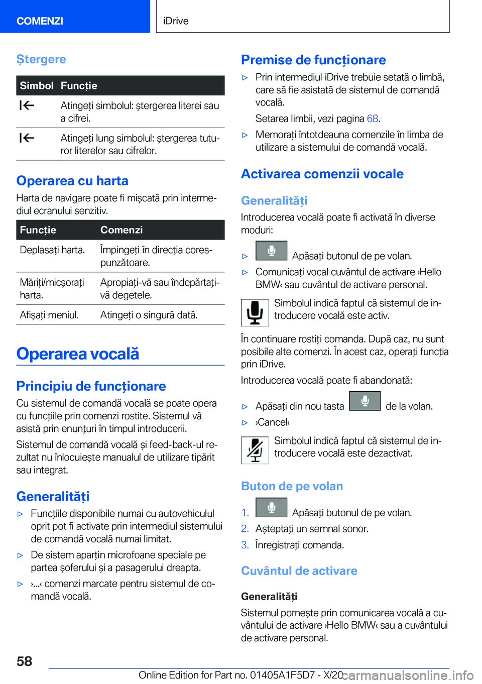 BMW X4 M 2021  Ghiduri De Utilizare (in Romanian) �t�e�r�g�e�r�e�S�i�m�b�o�l�F�u�n�c�i�e��A�t�i�n�g�e*�i��s�i�m�b�o�l�u�l�:�&�t�e�r�g�e�r�e�a��l�i�t�e�r�e�i��s�a�u
�a��c�i�f�r�e�i�.��A�t�i�n�g�e*�i��l�u�n�g��s�i�m�b�o�l�u�l�:�&�t�e�