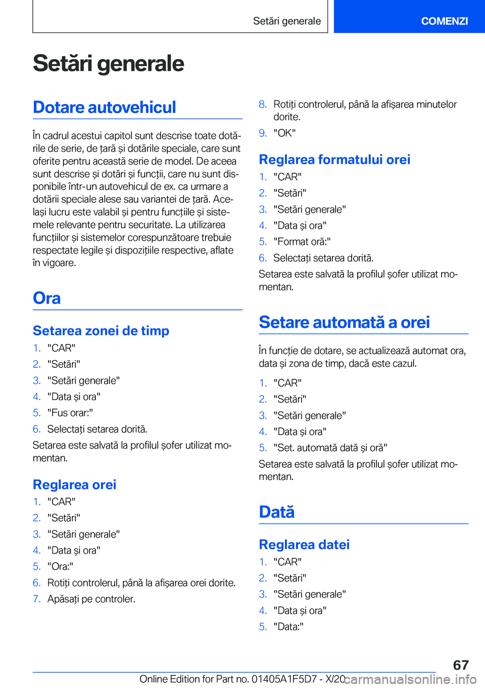 BMW X4 M 2021  Ghiduri De Utilizare (in Romanian) �S�e�t�