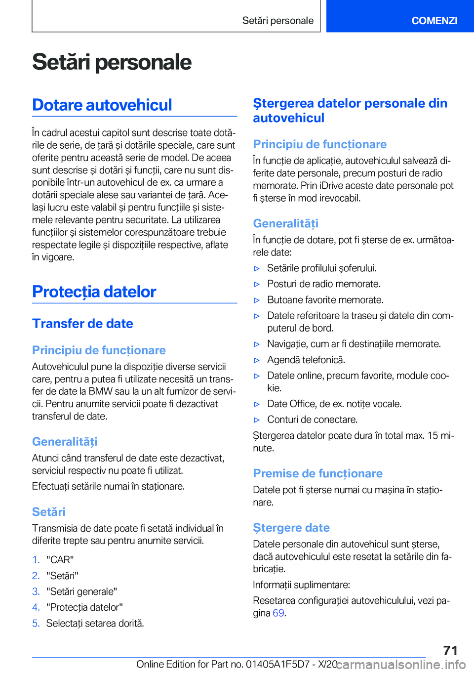 BMW X4 M 2021  Ghiduri De Utilizare (in Romanian) �S�e�t�